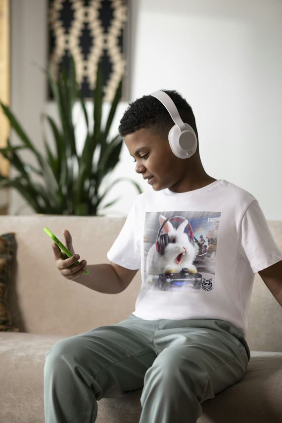 Snow Rabbit Gamer-Camiseta infantil Clássica