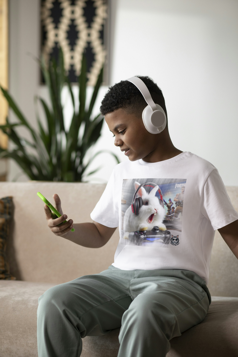 Nome do produto: Snow Rabbit Gamer-Camiseta infantil Clássica