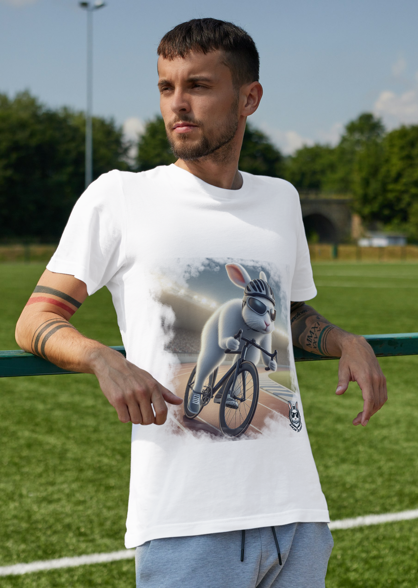 Nome do produto: Snow Rabbit Coelho Ciclista - Camiseta Clássica  Adulto Unissex 