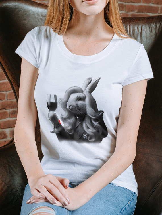 Snow Rabbit Somellier - Camiseta Adulto Classic -  Feminina