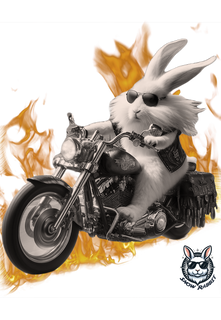 Nome do produtoSnow Rabbit na Harley Davidson Camiseta Adulto