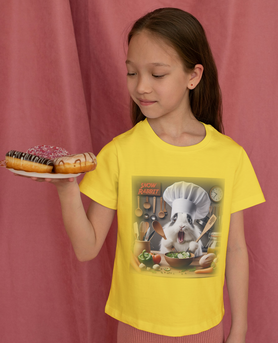 Nome do produto: Snow Rabbit Chef de Cozinha- Camiseta Clássica Infantil