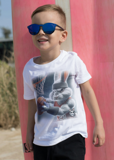 Snow Rabbit Jogador de Basquete -  Camiseta Clássica Infantil