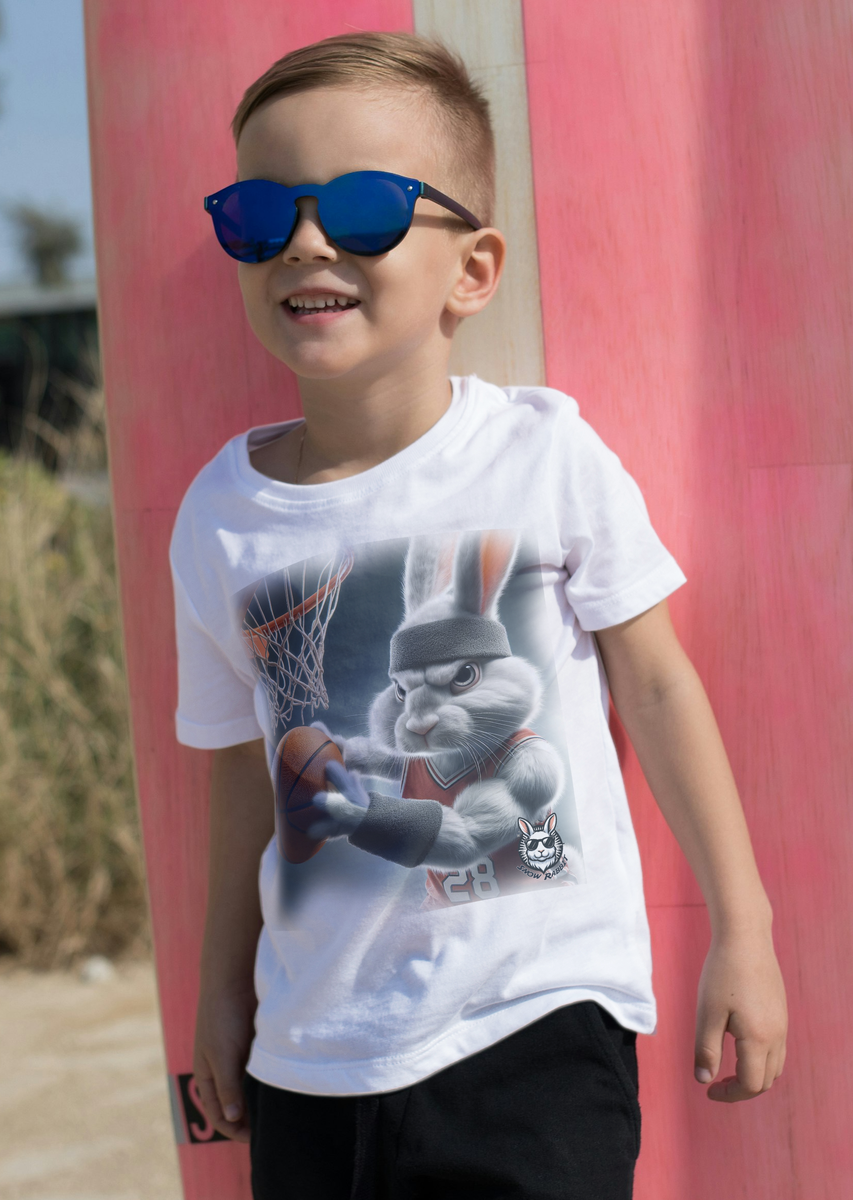 Nome do produto: Snow Rabbit Jogador de Basquete -  Camiseta Clássica Infantil