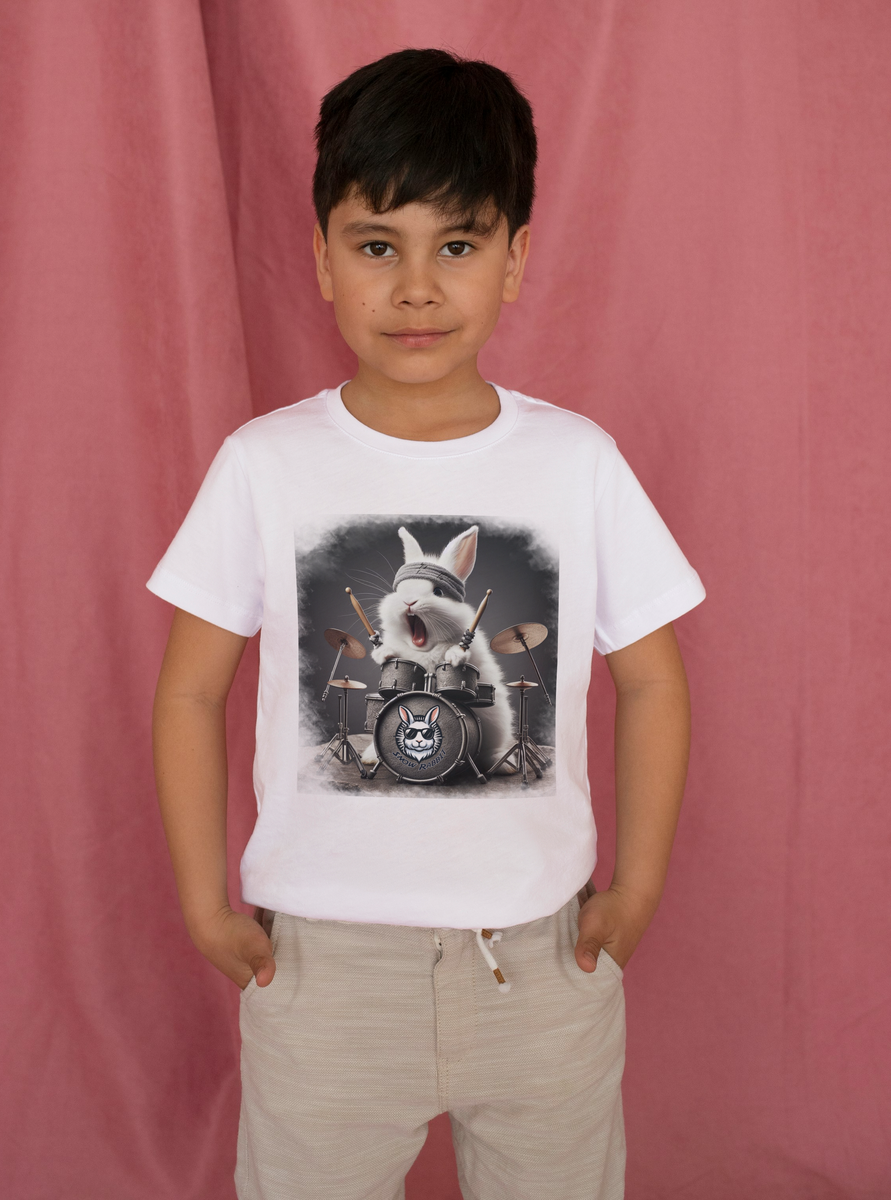 Nome do produto: Snow Rabbit Baterista- Camiseta infantil