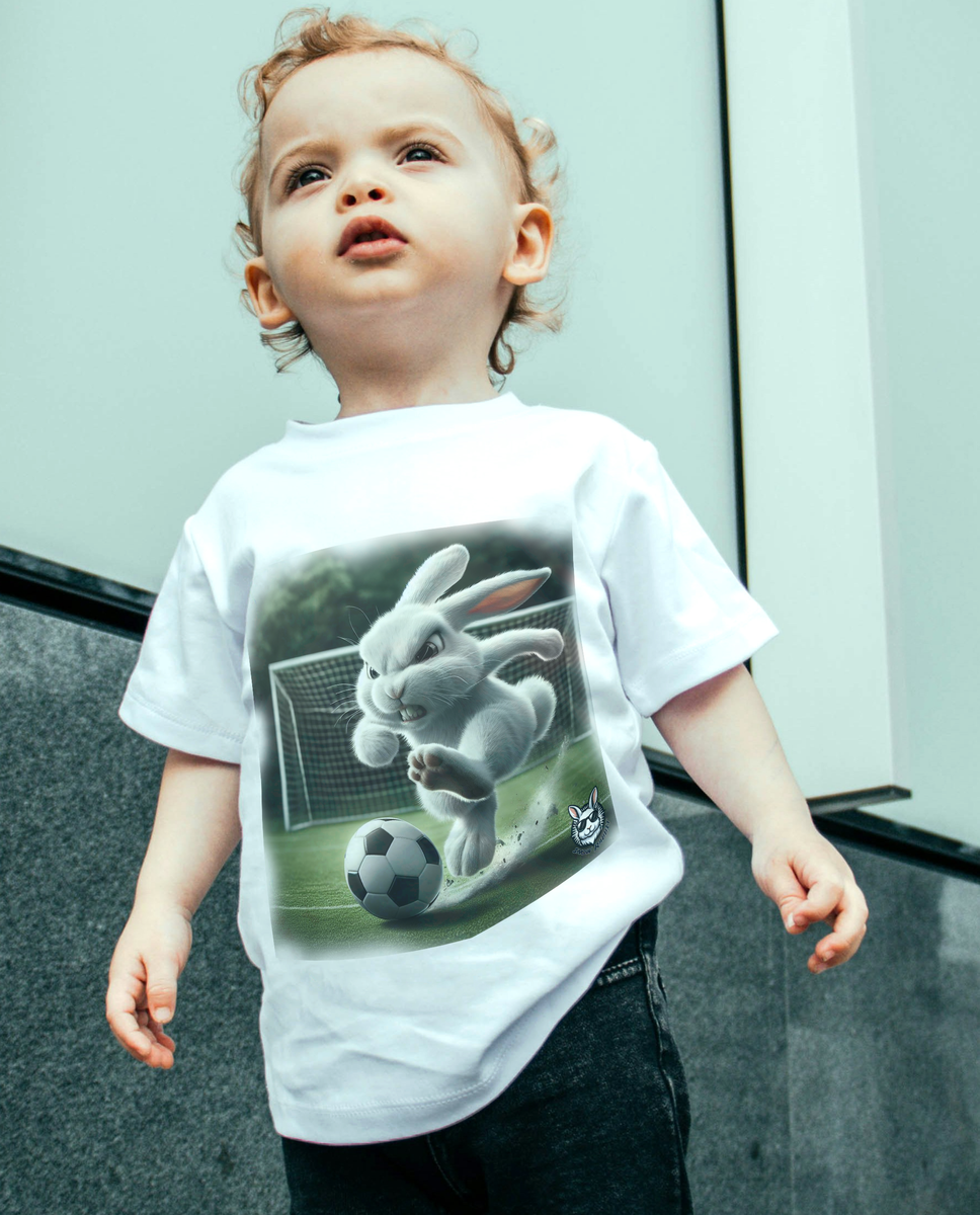 Nome do produto: Snow Rabbit Jogador de Futebol - camiseta infantil Clássica