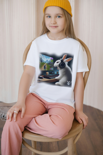 Snow Rabbit Gamer- camiseta Clássica Infantil