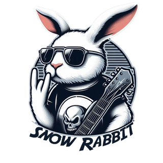 Nome do produtoSnow Rabbit Guitarrista frente e costas- camiseta adulto 