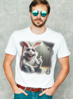 Snow Rabbit Humorista - Camiseta Clássica Adulto