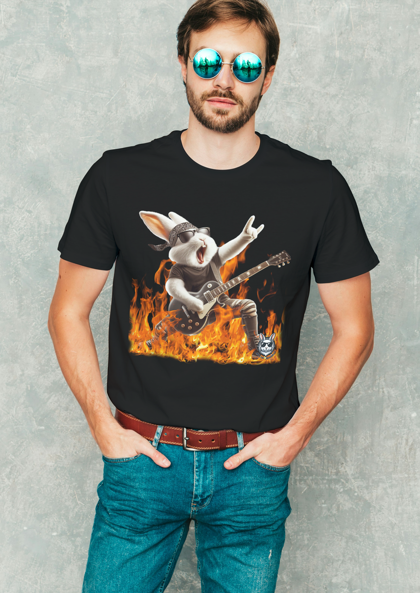 Nome do produto: Snow Rabbit Rock and Roll-  Guitarrista- T-SHIRT-CLASSICA Adulto 