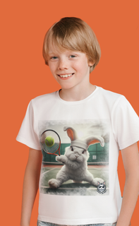 Snow Rabbit Tenista- Camiseta infantil Clássica infantil
