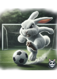 Nome do produtoSnow Rabbit Jogador de Futebol - camiseta infantil Clássica