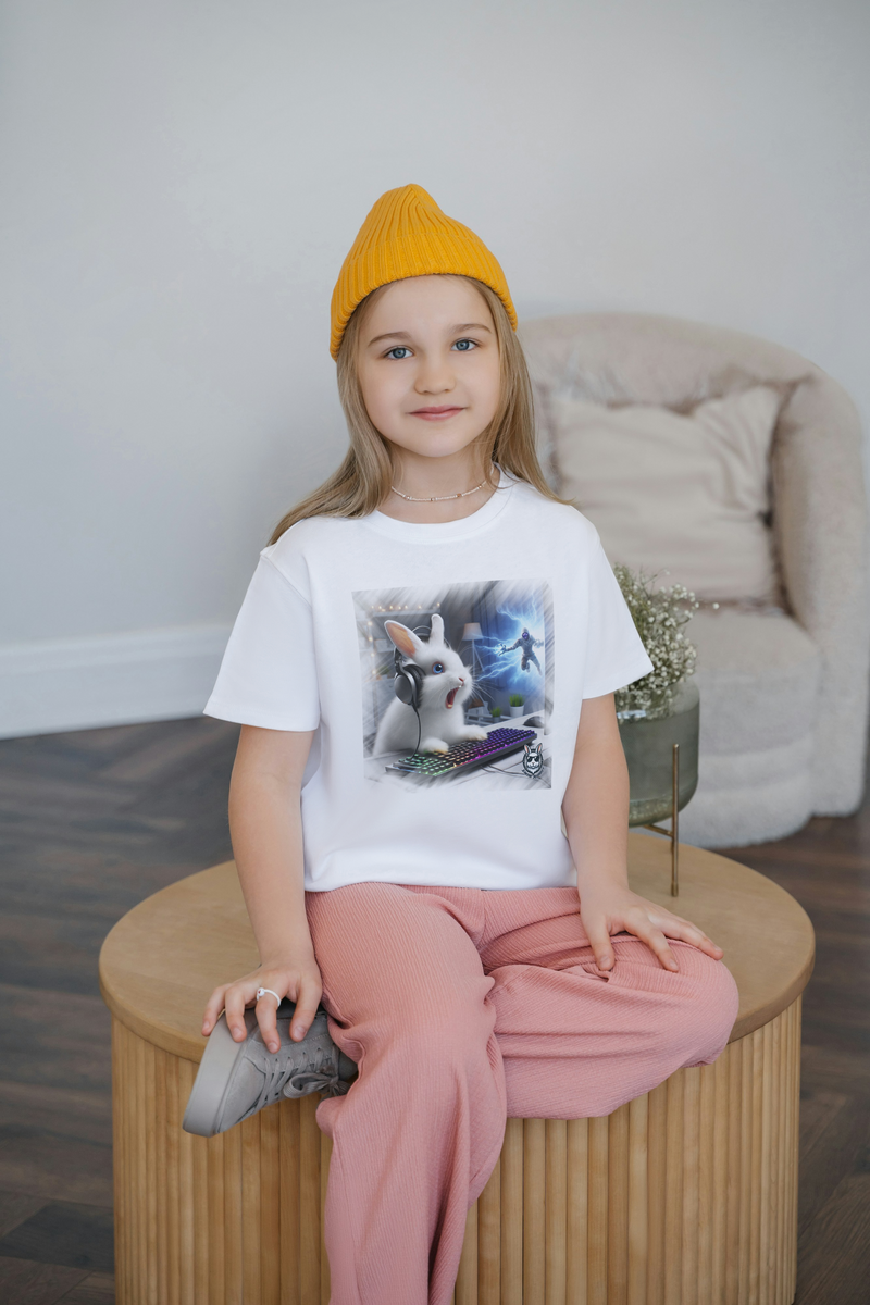 Nome do produto: Snow Rabbit Gamer - Camiseta Clássica infantil 