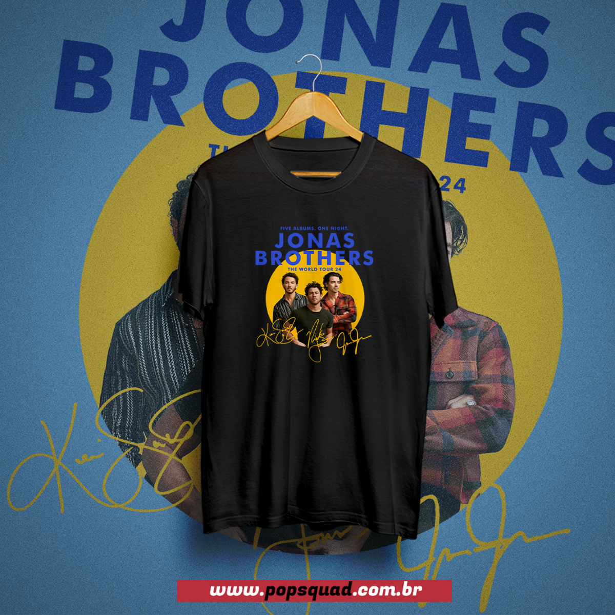 Nome do produto: Camiseta Jonas Brothers Tour signature