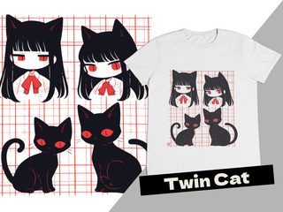 Camiseta - Twin Cat