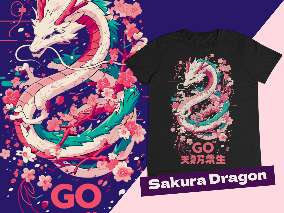 Nome do produto: Camiseta - Sakura Dragon