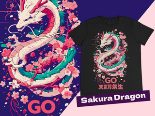 Nome do produtoCamiseta - Sakura Dragon