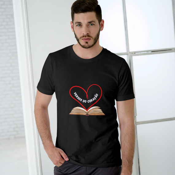 Camisa Masculino T-shirt prime Versos do Coração