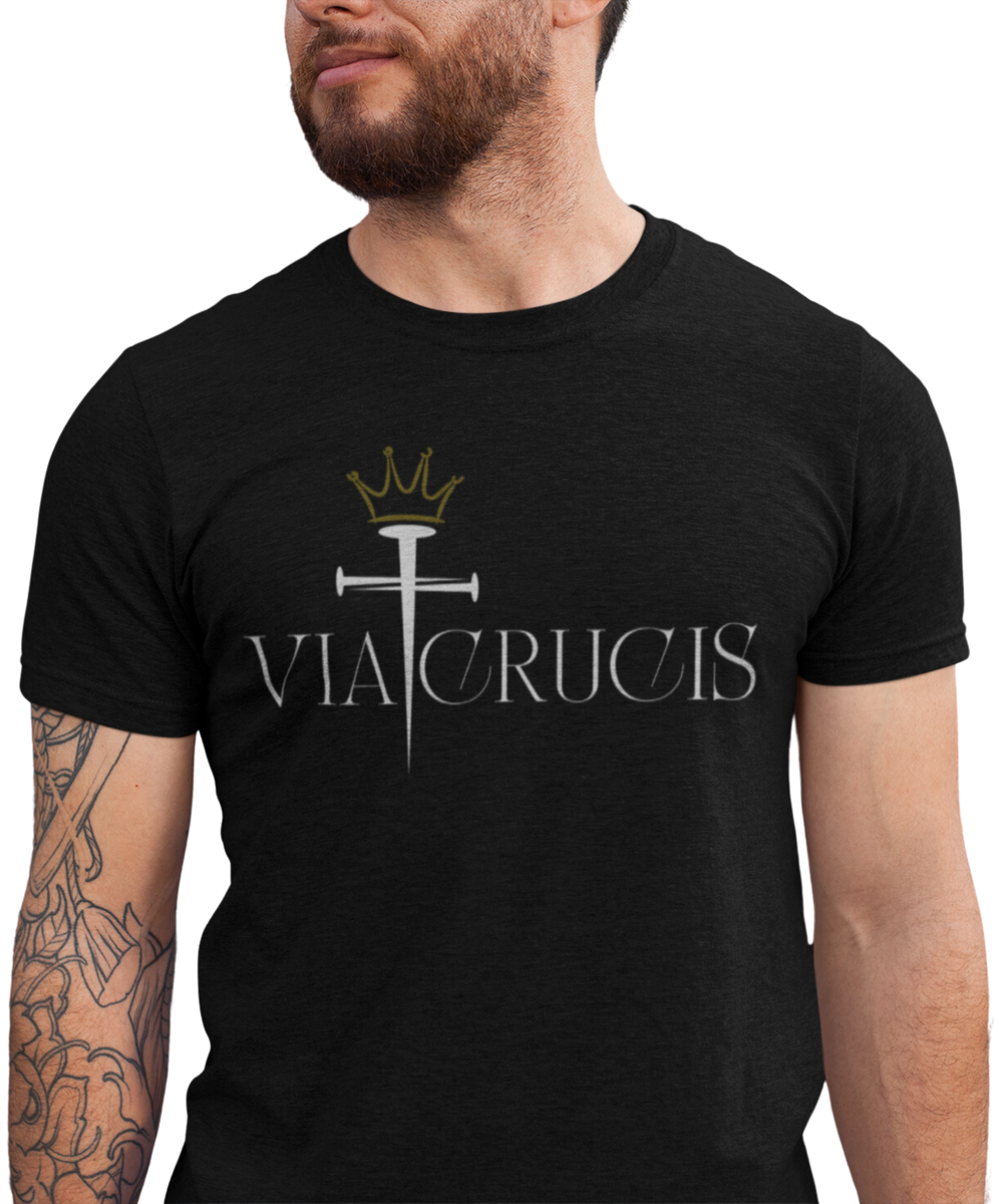 Nome do produto: Camiseta Masculina Via Crucis 