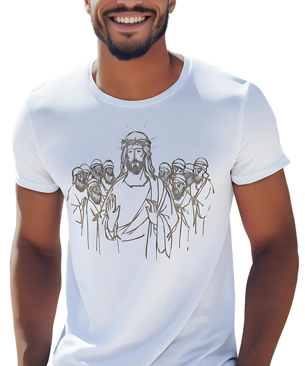 Nome do produto: Camiseta Masculina Jesus e os Discípulos