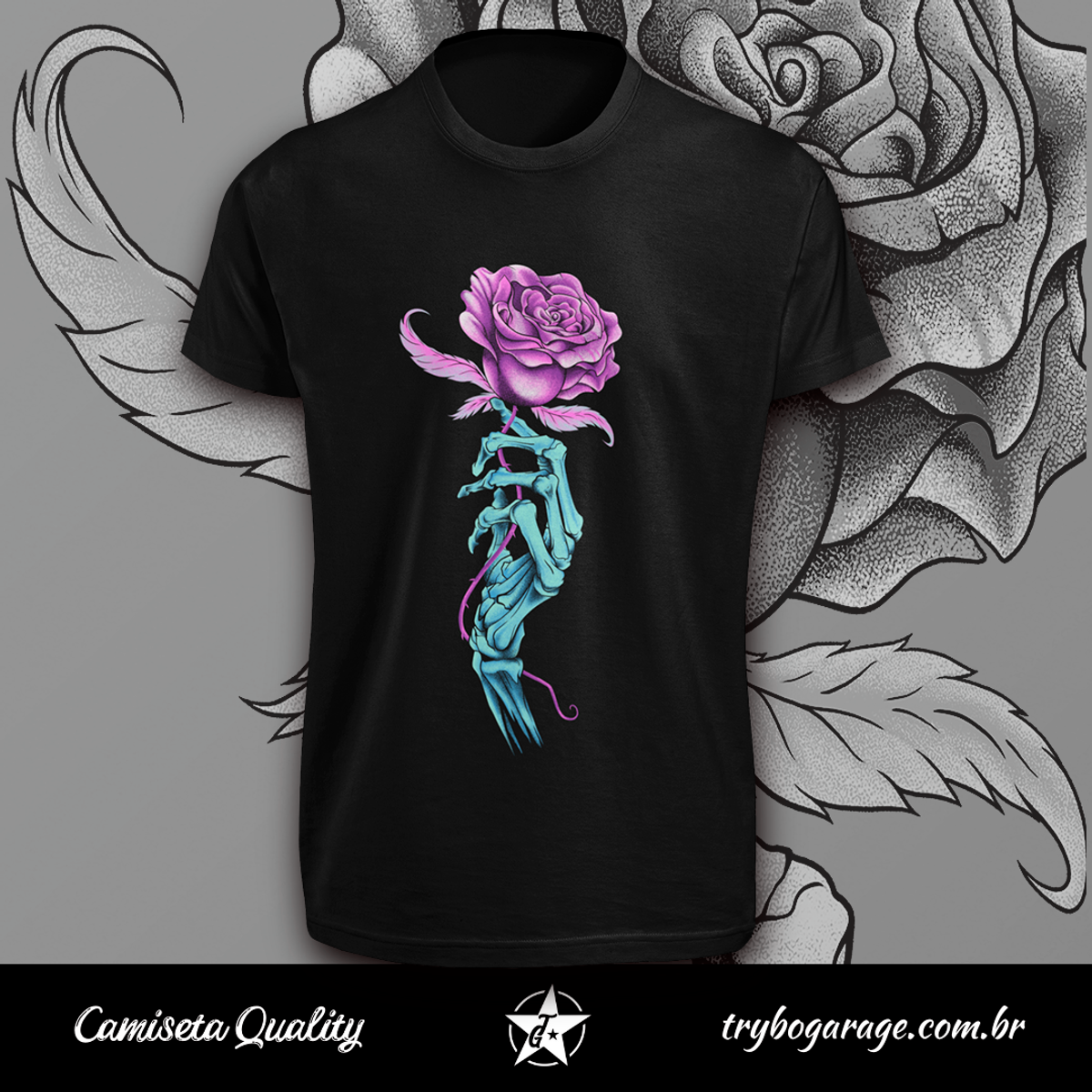 Nome do produto: Skull Rose (Camiseta)