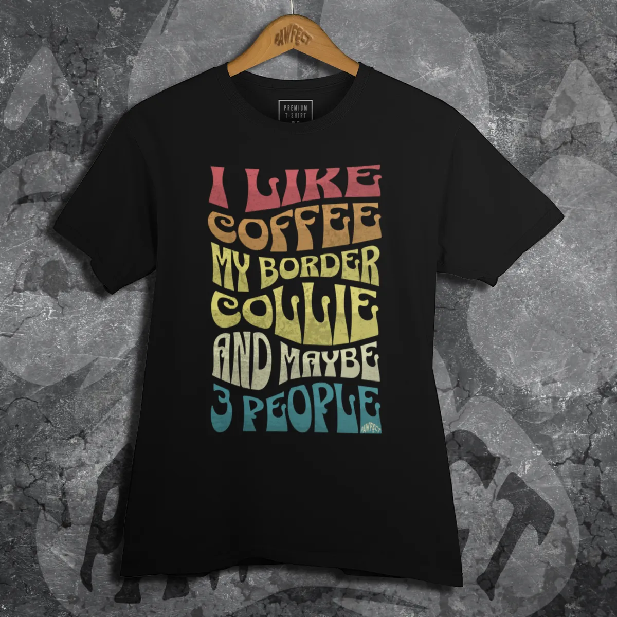 Nome do produto: T-Shirt Quality | Eu gosto de café, meu border collie e talvez 3 pessoas