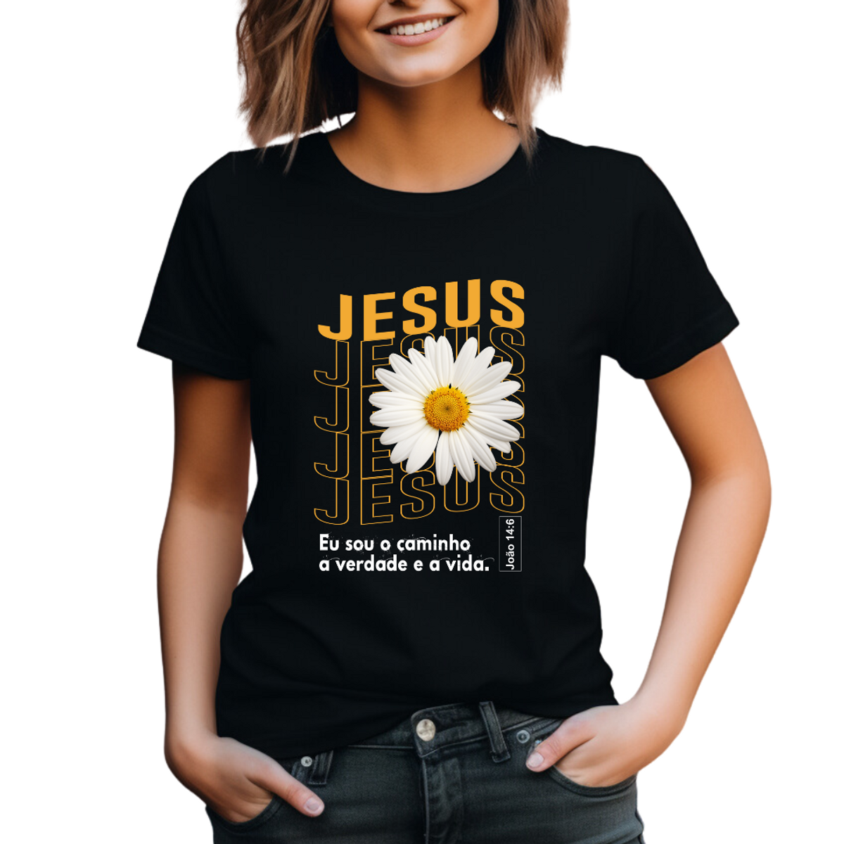 Nome do produto: Camiseta Jesus, Eu sou o Caminho
