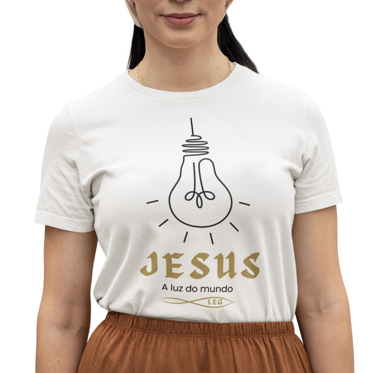 Nome do produto: Camiseta Jesus a Luz do Mundo