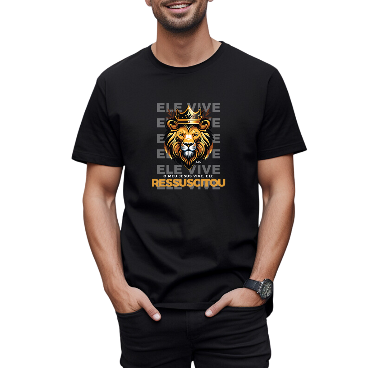 Nome do produto: Camiseta Ele Vive