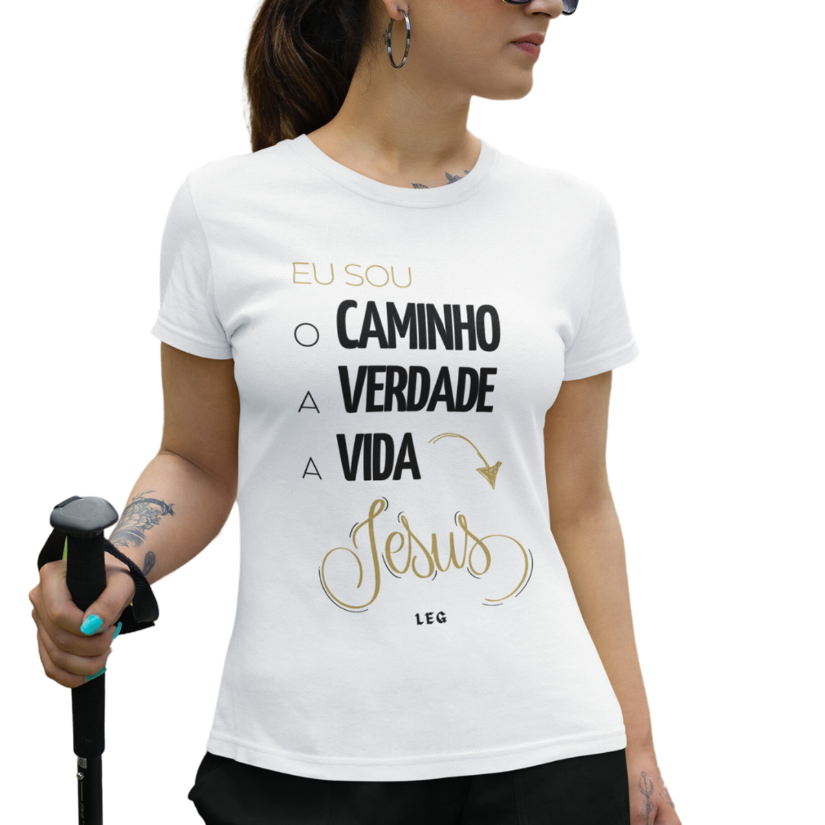 Nome do produto: Camiseta Eu sou Caminho, a Verdade e a  Vida