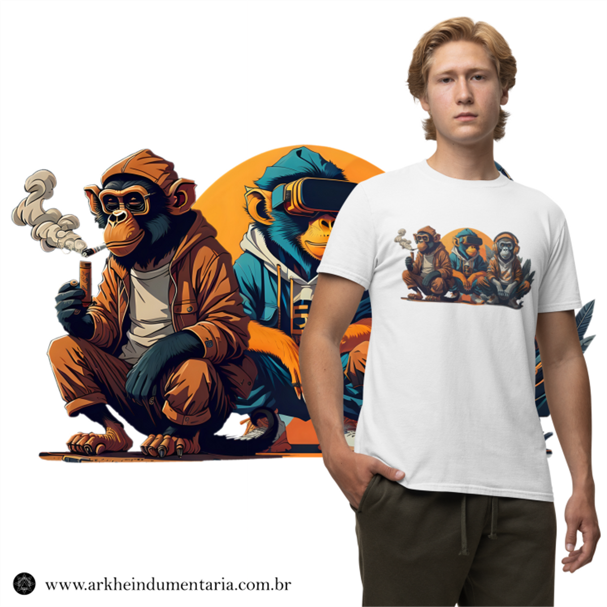 Nome do produto: Os Três Macacos Sábios Modernos [UNISEX]