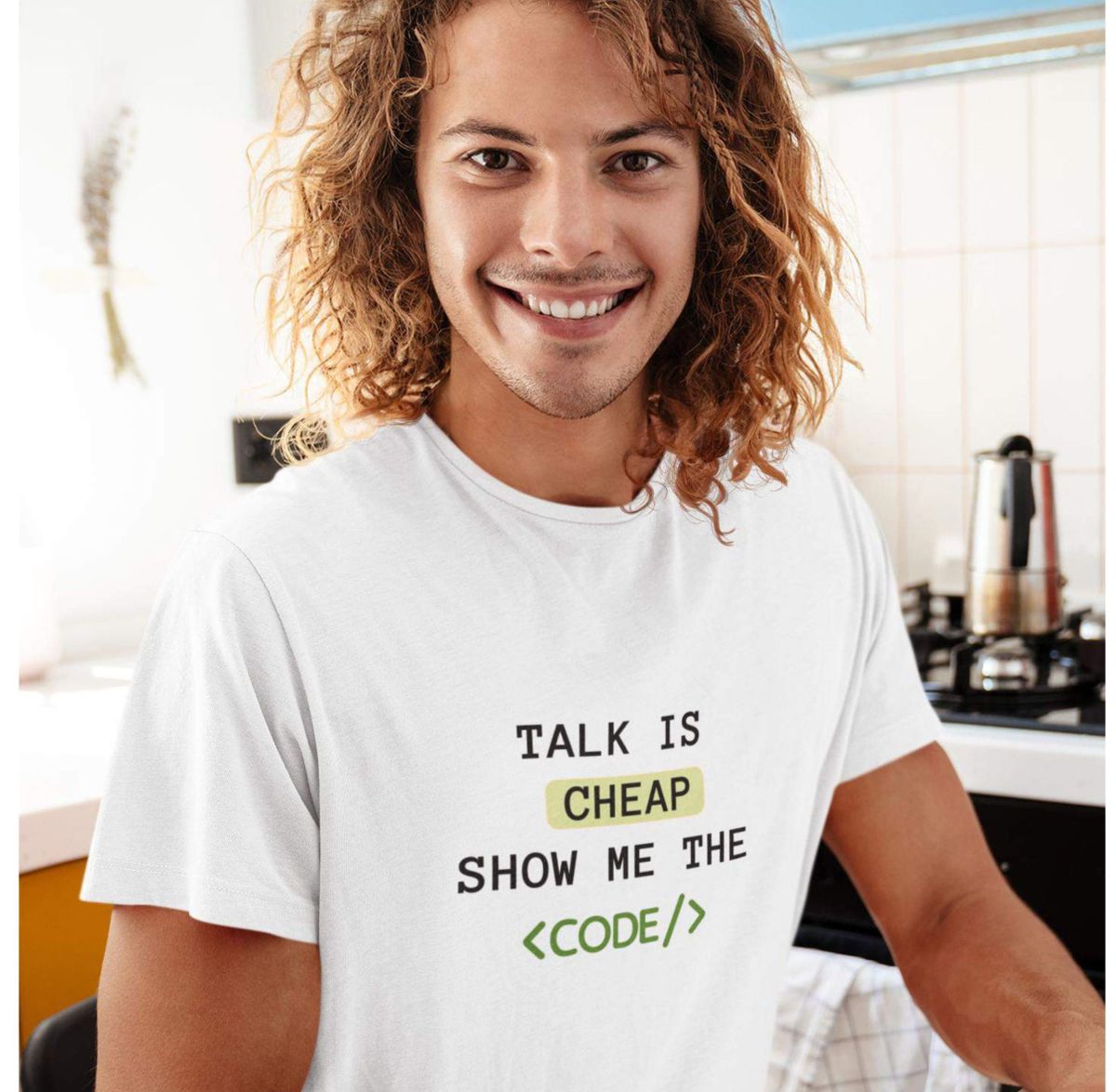 Nome do produto: Camiseta Unissex | Talk Is  Cheap Show me the code