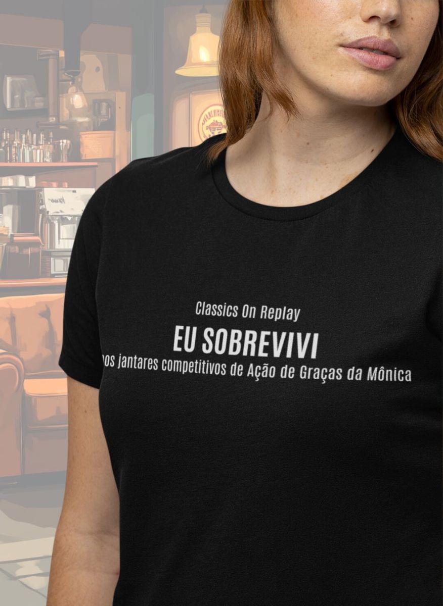 Nome do produto: T-Shirt Unissex | Eu sobrevivi aos jantares competitivos de Ação de Graças da Mônica