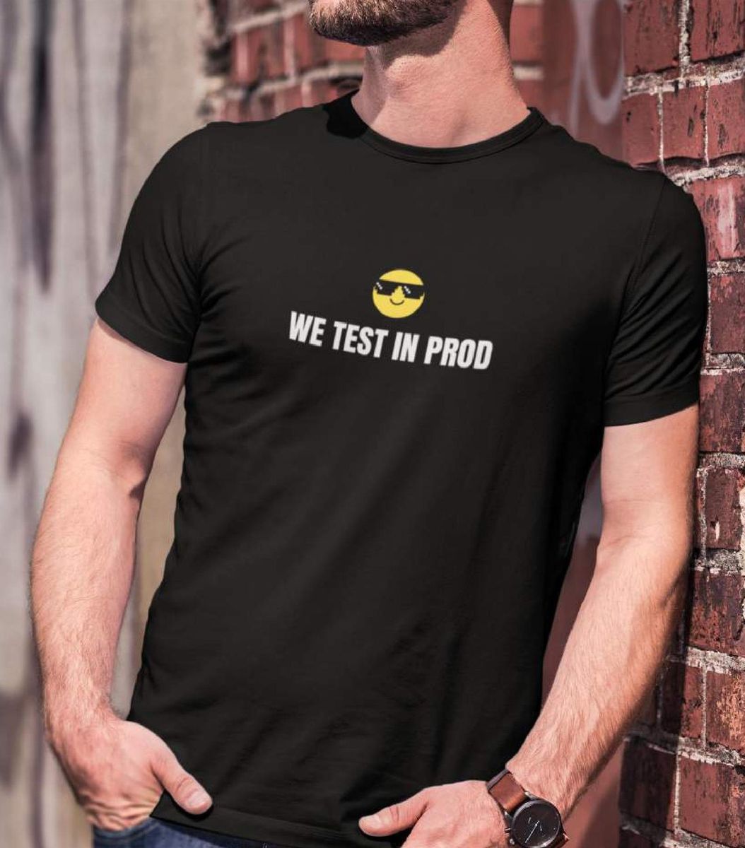 Nome do produto: Camiseta Unissex | We test in prod