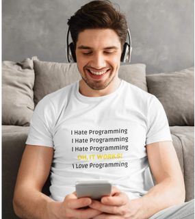 Nome do produtoCamiseta Unissex | I Hate Programming 