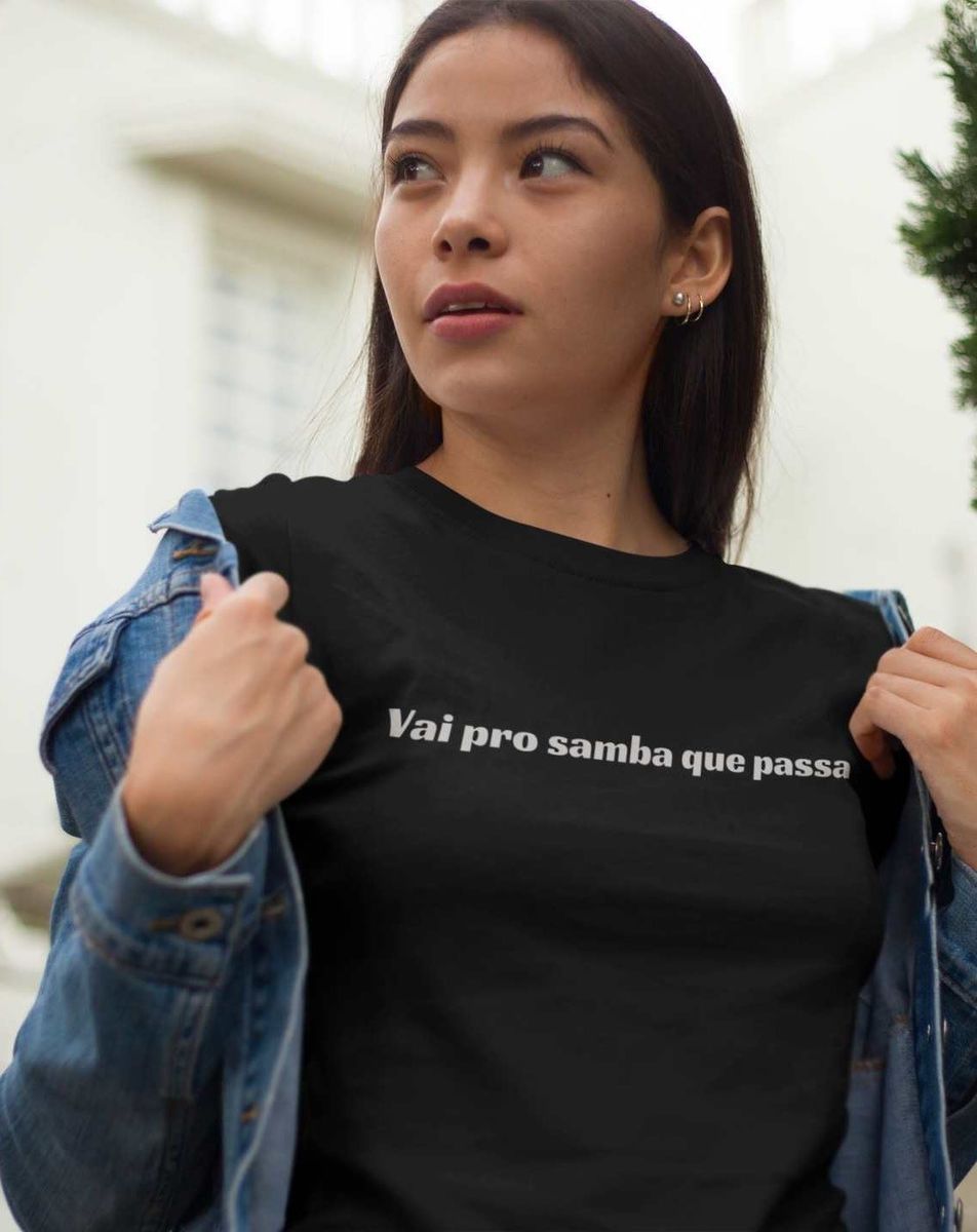 Nome do produto: T-Shirt Unissex | Vai pro samba que passa