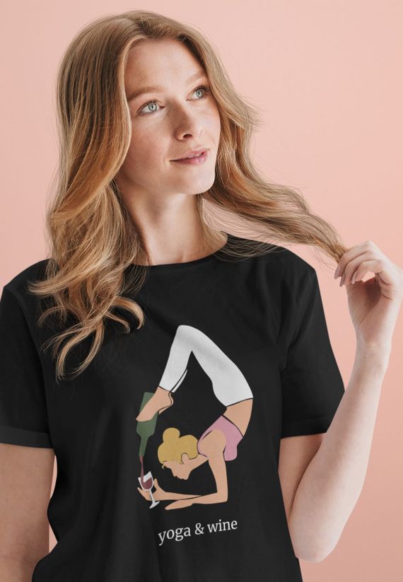 T-shirt Unissex | Yoga & wine