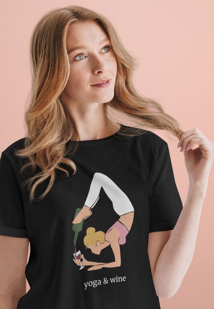 Nome do produto: T-shirt Unissex | Yoga & wine