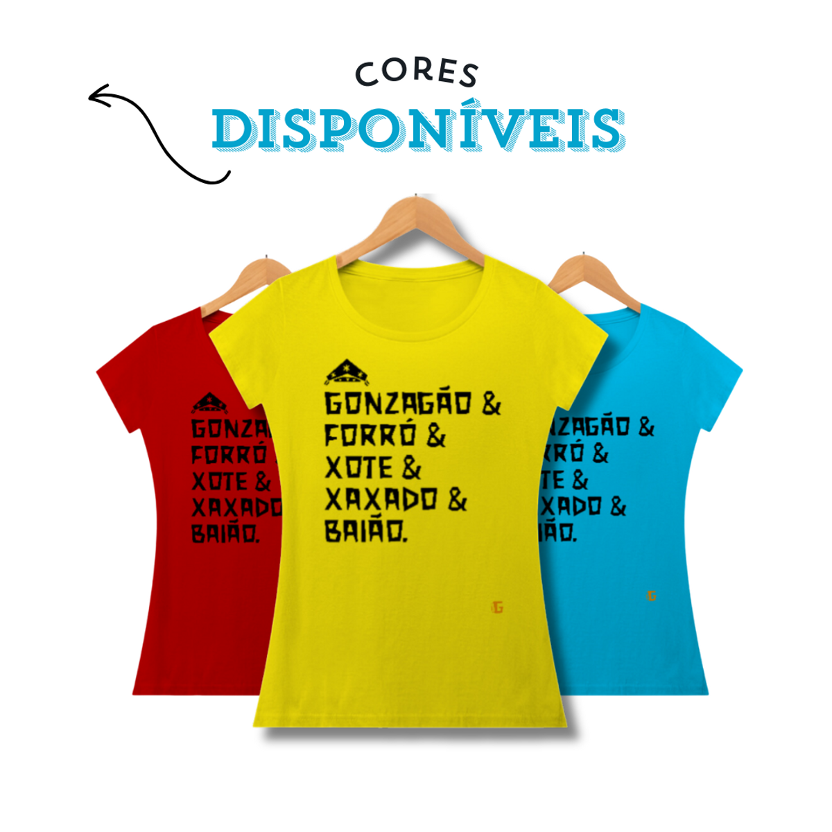 Nome do produto: Camisa Fem. Gonzagão & Forró - Colors/Preto