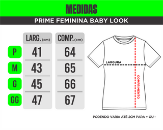 Nome do produtoCAMISETA - NUNCA TERÁ SEDE - FEMININA Baby Look
