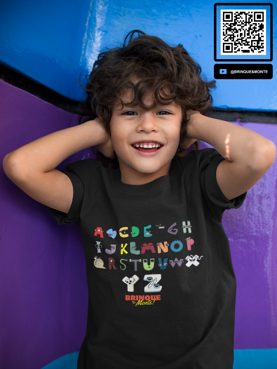 Nome do produto: CAMISETA INFANTIL UNISSEX - ALFABETO LORE