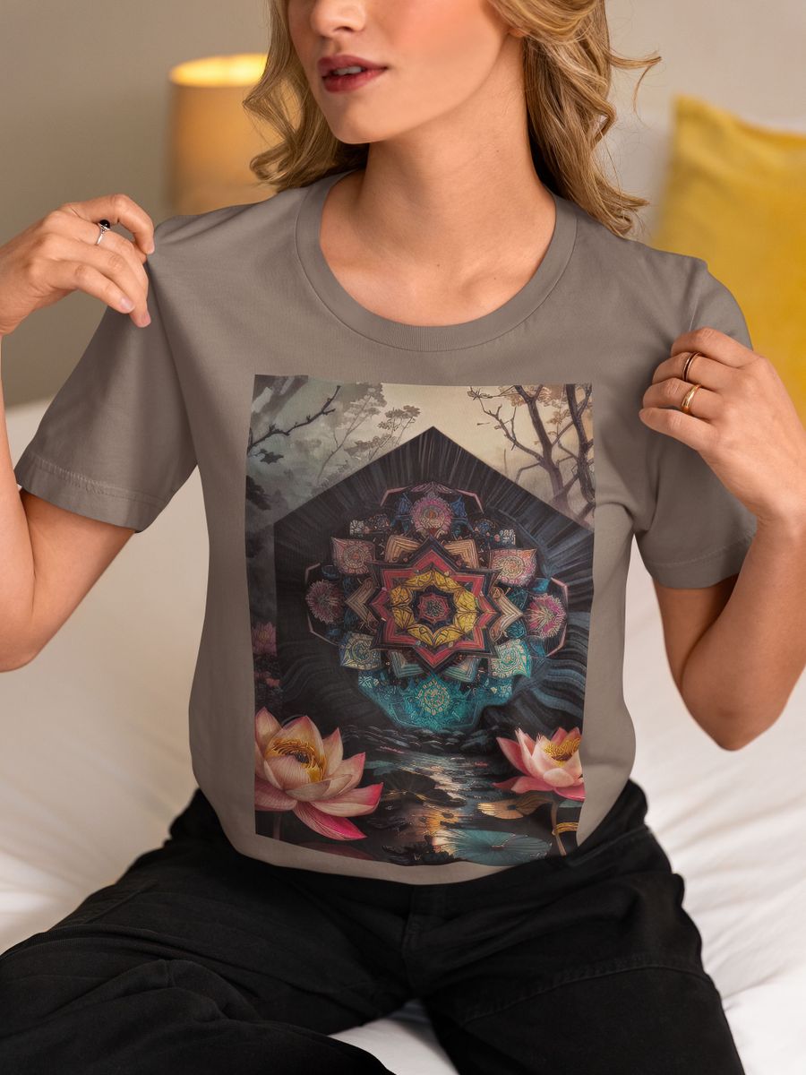 Nome do produto: Coleção Mandalas 01<br>T-Shirt Feminina Estonada