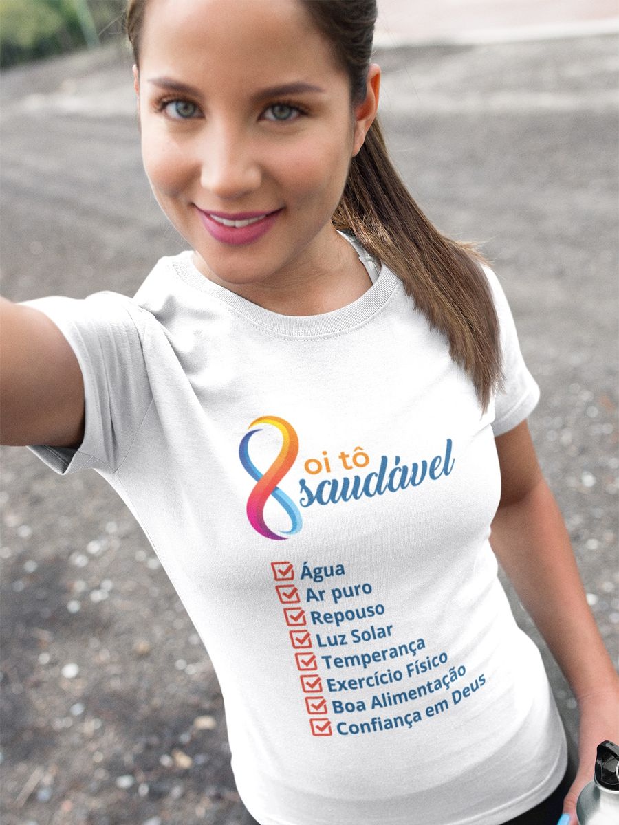 Nome do produto: CAMISETA FEMININA 8 OI TÔ SAUDÁVEL