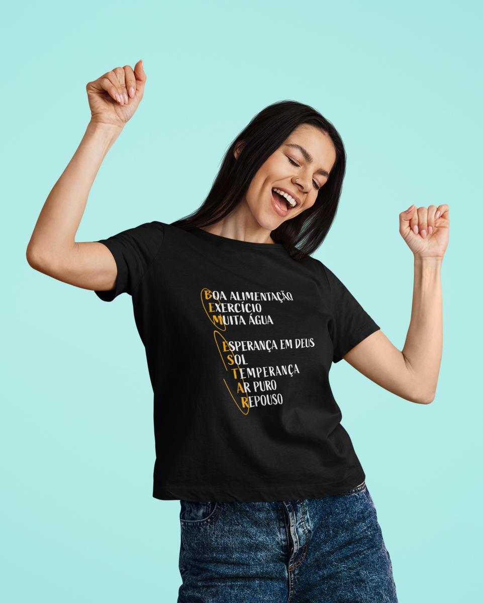 Nome do produto: CAMISETA BEM ESTAR CORES ESCURAS