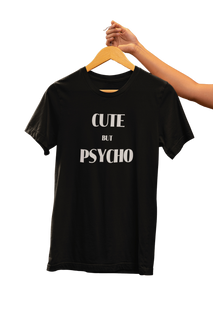 Camiseta Cute But Psycho Preta | Coleção Frases | Urban Scars