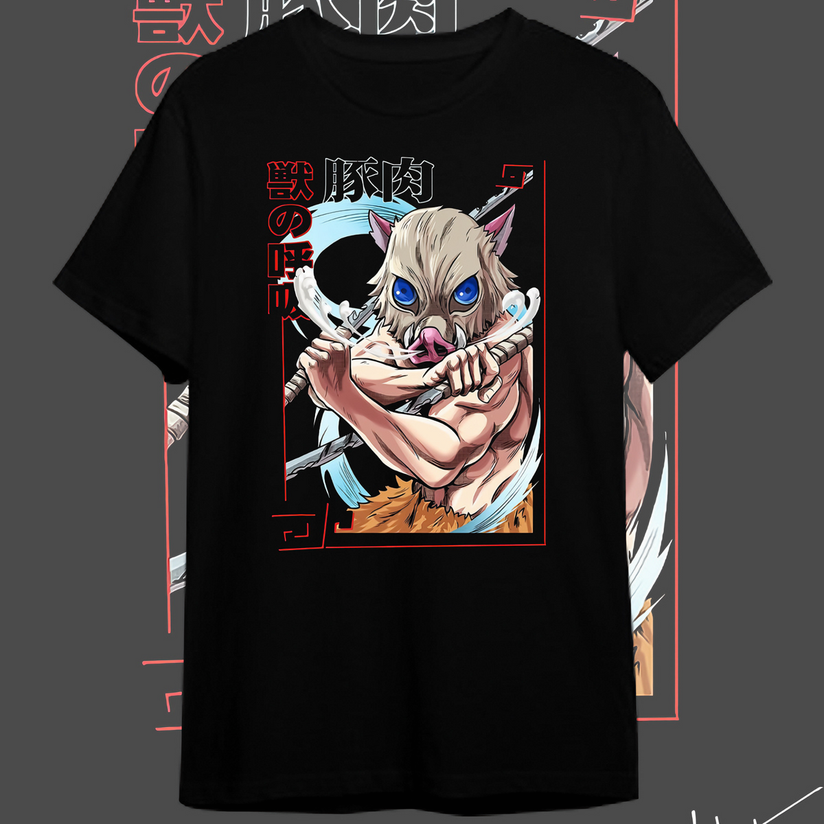 Nome do produto: T-shirt Premium Demon Slayer Inosuke Hashibira