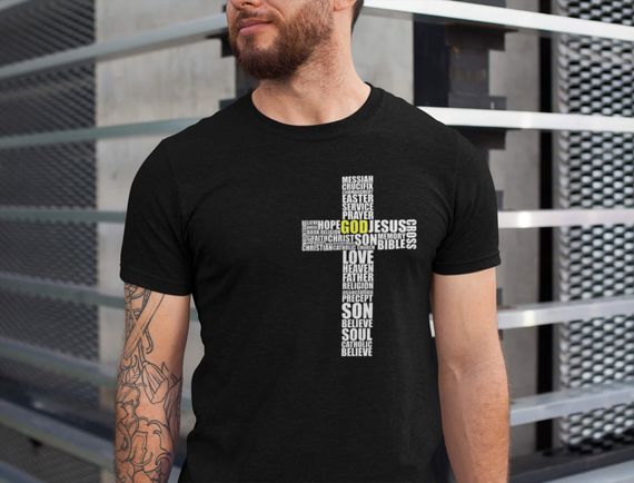 Camisa - God - Jesus Cristo - Camiseta - Unisex - Premium (Cor Preta)