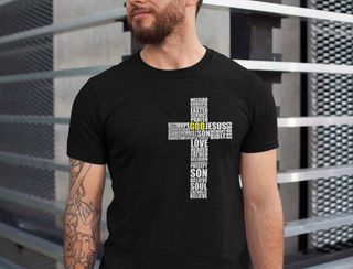 Nome do produtoCamisa - God - Jesus Cristo - Camiseta - Unissex - Premium (Cor Preta)