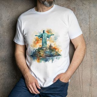 Camisa Cristo Redentor Colorido - Jesus Cristo - Camiseta - Unisex - Premium