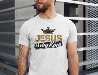 Nome do produtoCamisa - Jesus is my King - Jesus Cristo - Camiseta - Unissex - Premium (Cor Branca)